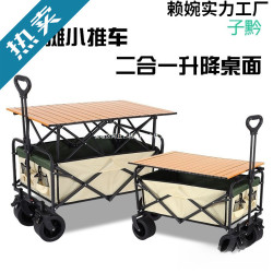 露營車擺攤地攤小推車拉貨取快遞可折疊手推車營地戶外野餐車