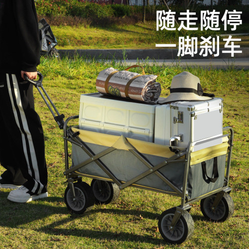 戶外露營車手推野餐車可攜式可折疊拉桿推車超市購物買菜釣魚遛娃