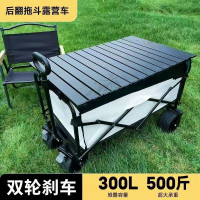露營推車可折疊戶外手推野餐車可攜式營地拖車拉桿多功能野營擺攤車