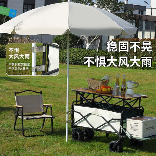 戶外露營推車可折疊手推野餐車營地車小拉車可遮陽露營車
