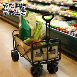 露營車擺攤地攤小推車拉貨取快遞可折疊手推車營地戶外野餐車
