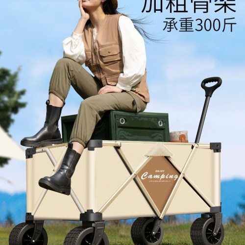 營地推車聚攏可折疊超大車戶外小拉車野餐野營擺攤車雙刹安全