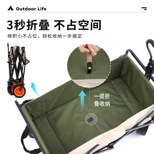 戶外營地小推車野餐可折疊露營手推車桌板野營拖車可攜式買菜拉桿車