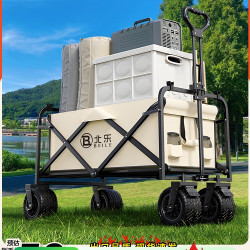 戶外露營車推車可折疊手推車野營野餐拖車家用可攜式快遞小拉車擺攤