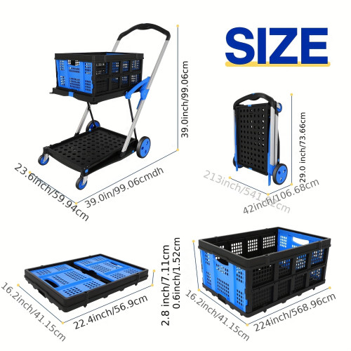 2 Tier Utility Cart 2 Tier Multifunctional Utility Cart