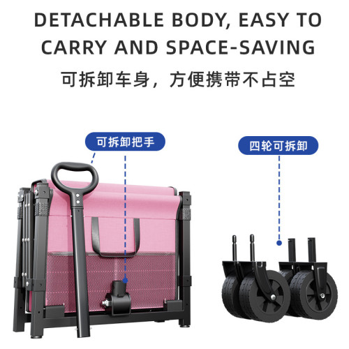 折疊款露營車戶外寫生手拉車可攜式擺攤多用折疊車手推車