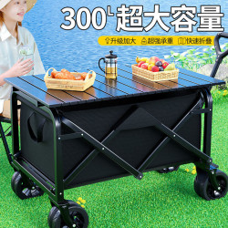 露營野營可攜式小推車超大戶外可折疊野餐車快遞營地擺攤小拖壘德株