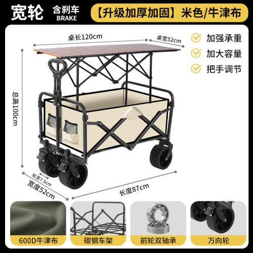 2025新款戶外露營推車可折疊手推野餐車營地車小拉車露營車野營車