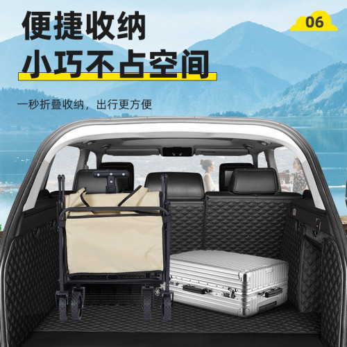 新款4寸戶外營地推車露營折疊小推車購物可攜式推車戶外擺攤折疊車
