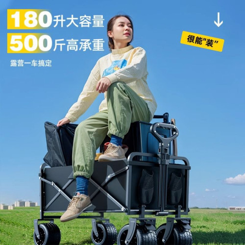 戶外露營車可折疊手推車野營小拖車營地旅行車地攤野餐可攜式拉車
