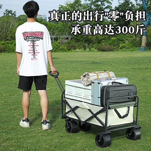 露營車擺攤地攤小推車拉貨專用取快遞可折疊手推車營地戶外野餐車
