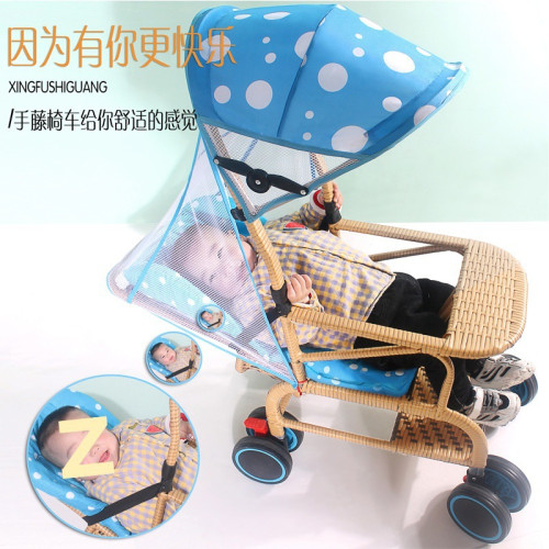 寶寶竹藤推車夏季嬰兒仿藤椅推車輕便竹編推車小孩兒童竹子小推車