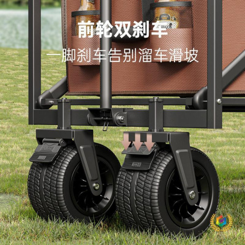 ✅戶外露營車可折疊可攜式營地露營推車多功能擺攤手推