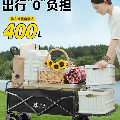 露營車拖鬥推車戶外可折疊手推車野營拖車兒童可躺野餐旅行營地車