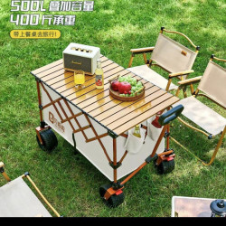 貝啦啦可坐露營可折疊戶外手推車兒童折疊擺攤車露營車蛋卷桌可攜式