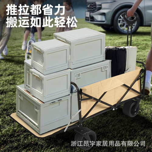 戶外露營可折疊推車兒童可躺露營車擺攤聚攏新款擺攤車折疊小推車