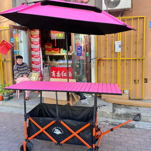 可升降聚攏拉車168*72桌板擺攤車多用途萬向強承重露營萬向移動