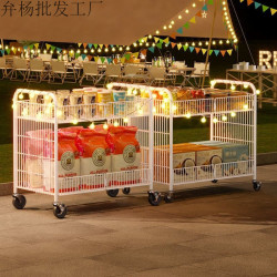 戶外折疊擺攤小推車可折疊夜市地攤專用手推移動貨架可攜式小吃出攤