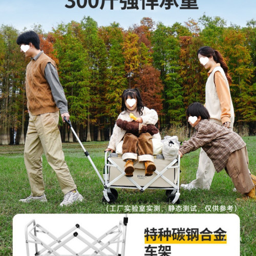 原始人露營推車戶外營地野營手推可折疊野餐車小拖車拉車野營
