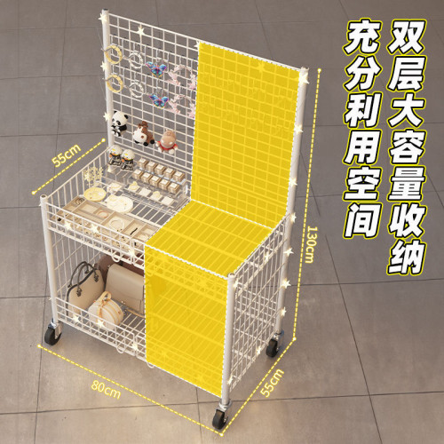 夜市擺地攤網格車移動擺攤創業小推車超市貨架飾品折疊展示架