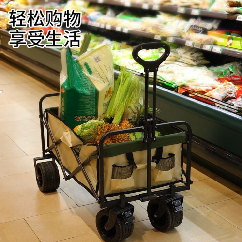 露營車擺攤地攤小推車拉貨專用取快遞可折疊手推車營地戶外野餐車