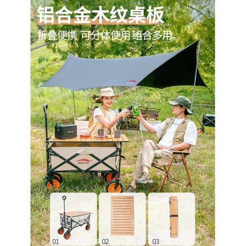 戶外露營車手推車營地野營可折疊野餐小推車露營裝備擺攤其他金屬