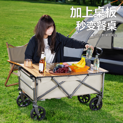 露營推車戶外營地拖車可折疊家用購物快遞拉貨車擺攤手拉車野營