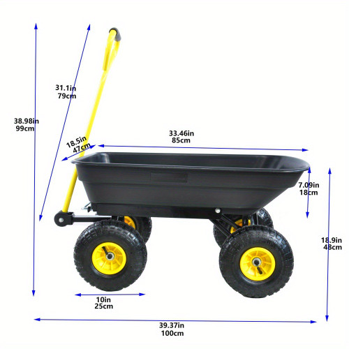 300 Lbs Folding Wagon Cart | Heavy Plastic And Durable