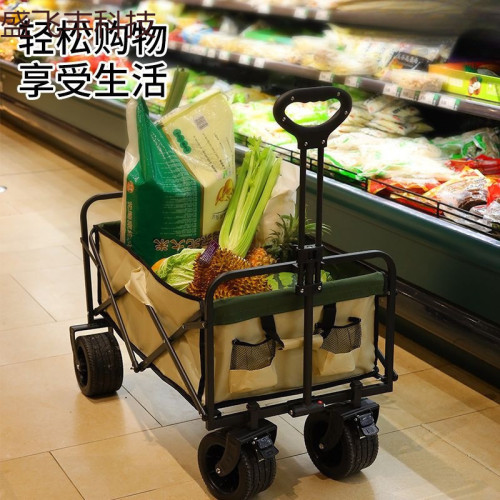 露營車擺攤地攤小推車拉貨取快遞可折疊手推車營地戶外野餐車