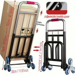 1 Pack Heavy Duty Folding Hand Truck with Adjustable Buckle