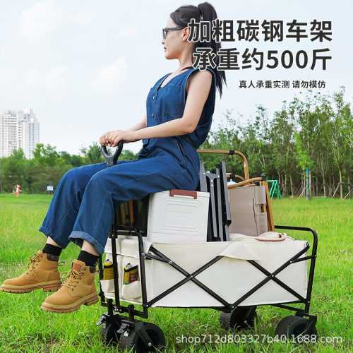 戶外露營推車擺攤萬能小推車可折疊野餐營地車野營超大越野小拉車