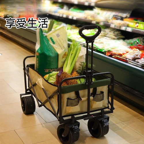 露營車擺攤地攤小推車拉貨專用取快遞可折疊手推車營地戶外野餐車