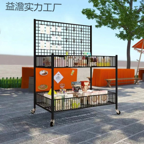加粗方琯擺攤小推車可折疊冰粉甜品花車貨架壽司夜市移動出攤