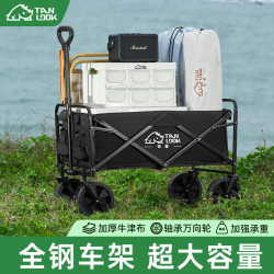 探露露營推車營地拖車戶外折疊野營手拉車小推車快遞車桌板