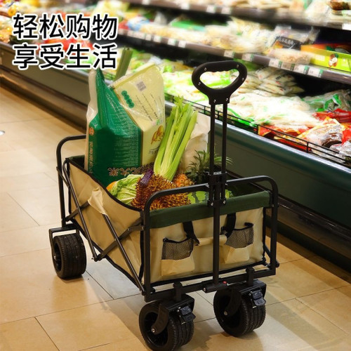 露營車擺攤小推車賣貨可折疊手推車戶外野餐車家用運動用