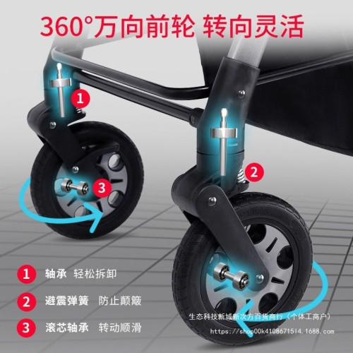大空間高景觀可坐可躺輕便一鍵折疊寶寶四輪小童車可攜式嬰兒手推車