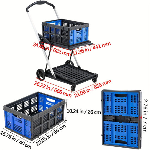 Durable Folding Shopping Cart with Smooth GlIDe Wheels