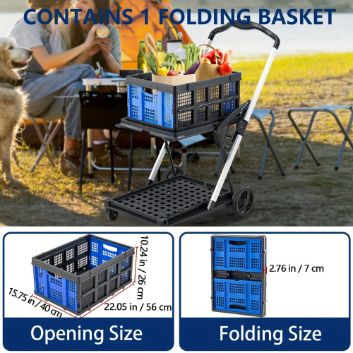 Durable Folding Shopping Cart with Smooth GlIDe Wheels