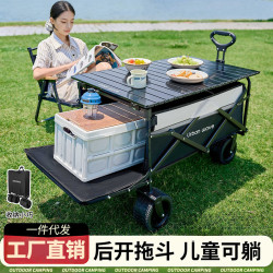 戶外露營車折疊營地車桌板小拖車輕便野餐小推車擺攤專用手推車