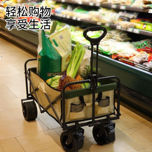 露營車擺攤地攤小推車拉貨取快遞可折疊手推車營地戶外野餐車摁芬