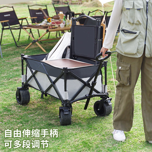 戶外聚攏款營地車可攜式露營推車買菜手拉車郊遊露營拖車擺攤推車