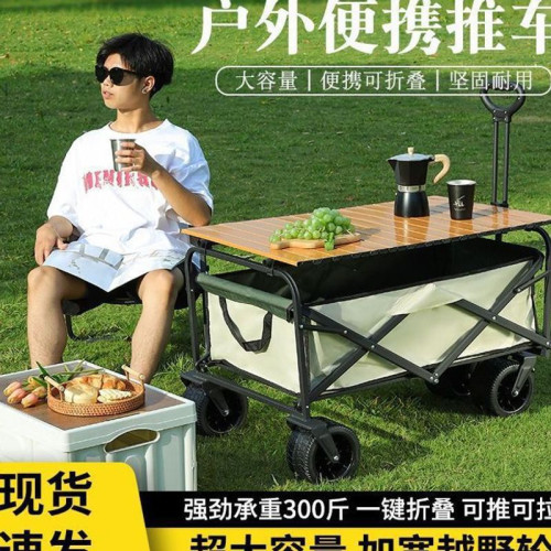 2025新款露營推車可折疊戶外手推野餐車營地拖車拉桿小拉車野營車