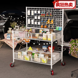 壽司冰粉擺攤小推車移動擺攤車可折疊貨架地攤推車花車夜市小吃車