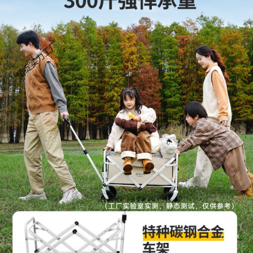 原始人露營推車戶外營地野營手推可折疊野餐車小拖車拉車野營展馳