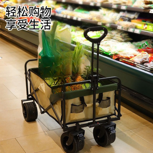 露營車擺攤地攤小推車拉貨取快遞可折疊手推車營地戶外野餐車
