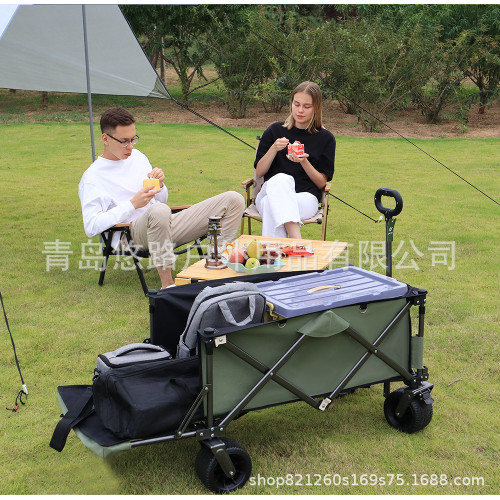 多功能可攜式戶外營地折疊布兜車聚攏型7寸窄輪折疊推車悠路3019Y