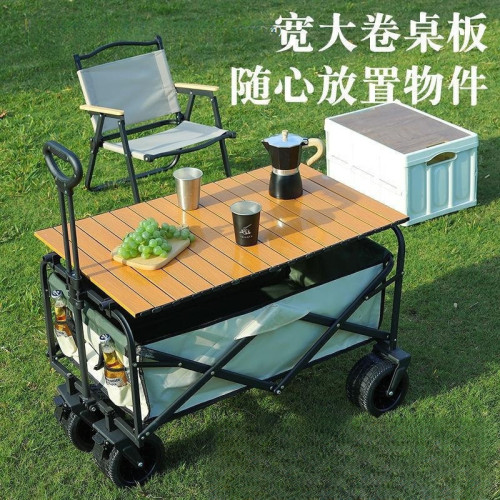 戶外拖車折疊營地車可攜式露營野營營地小推車擺攤小推車拉貨車