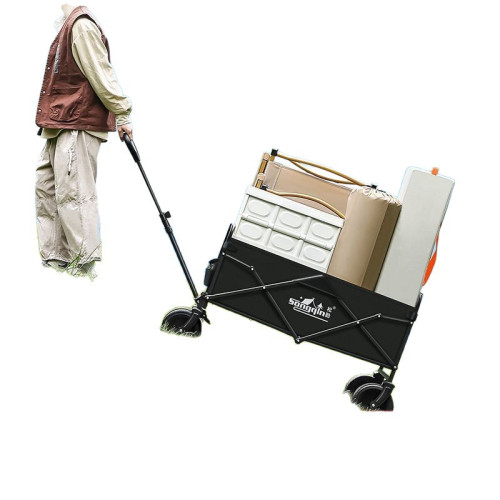 戶外可折疊露營推車手推野餐車可攜式營地拖車拉桿多功能野營擺攤車