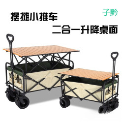 露營車擺攤地攤小推車拉貨專用取快遞可折疊手推車營地戶外野餐車