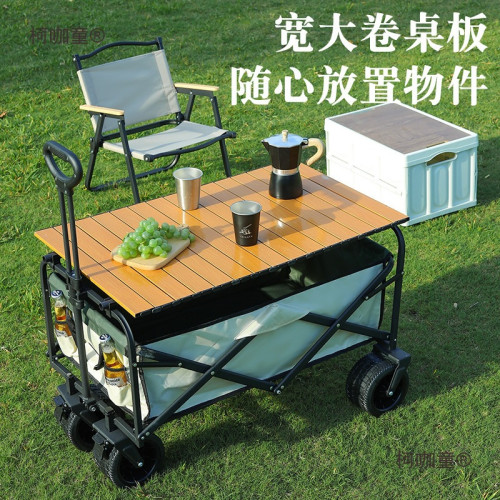 戶外露營拖車折疊營地車野營地擺攤小購物推拉貨車新款小推麥太保